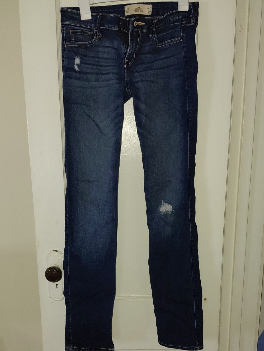Hollister Dark Blue Skinny Jeans with Light Distressing
